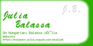 julia balassa business card